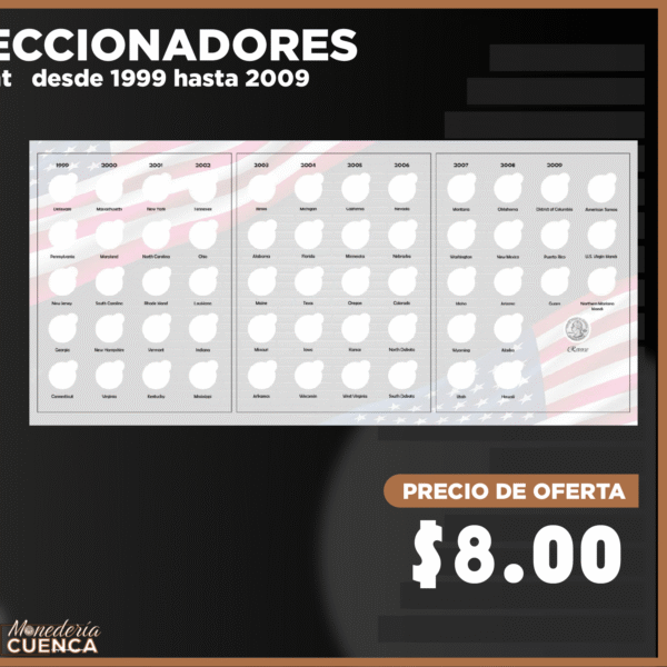 Álbum coleccionador para monedas de 25 centavos de EEUU – ESTADOS (1999–2009) - Imagen 4