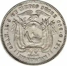 Escudo Ecuatoriano en Monedas Crónica Heráldica de la República Un sucre Birminham
