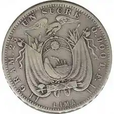 Escudo Ecuatoriano en Monedas Crónica Heráldica de la República Un sucre Lima