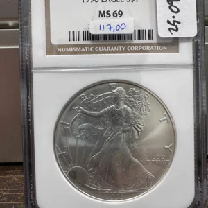 American Eagle 1996 Plata NGC MS69 Monederia Cuenca
