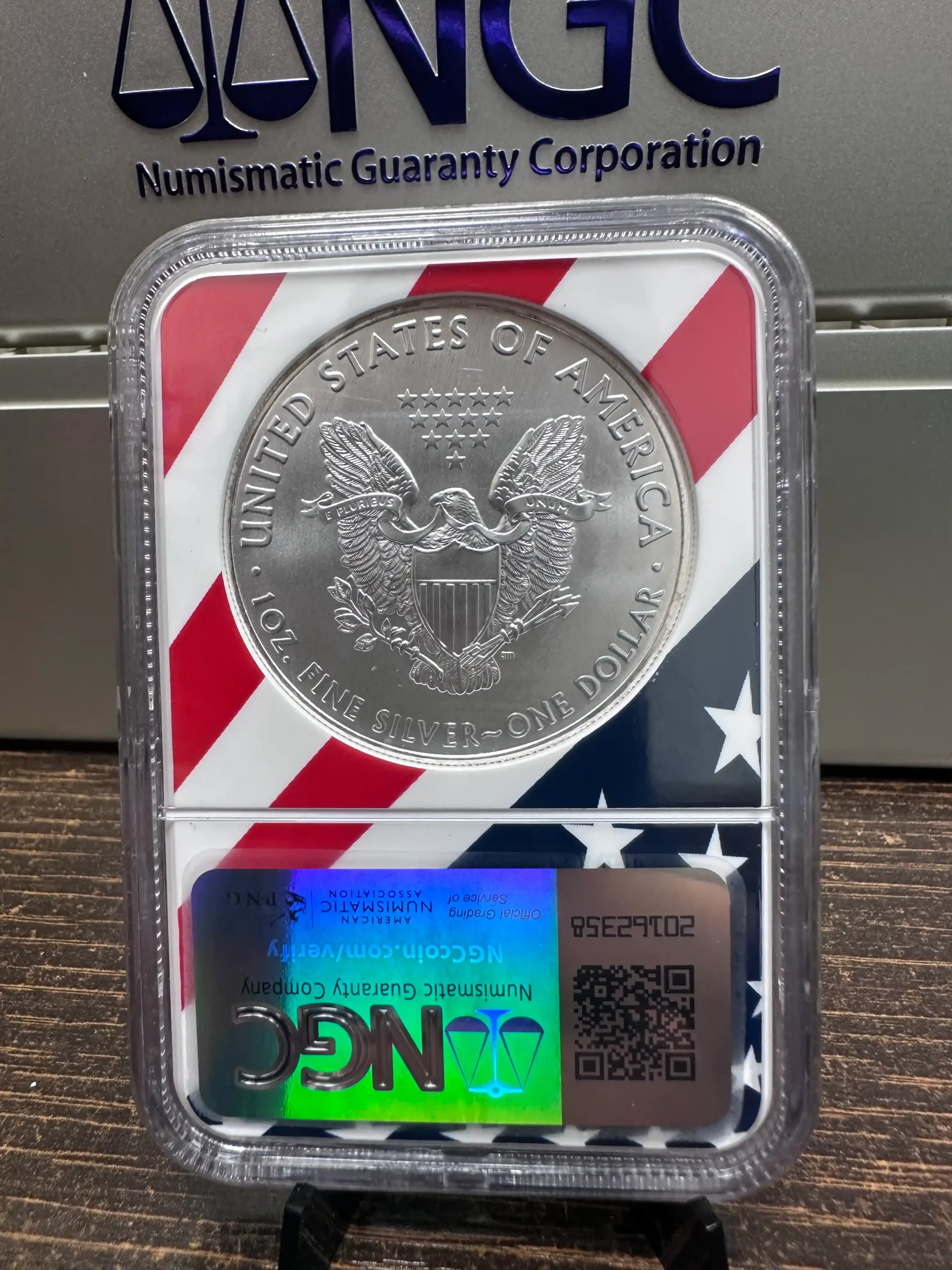 Moneda de Plata 1 Dólar 2017 American Eagle NGC MS 69 2