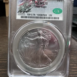 1 Dólar Silver Eagle 2017-P Plata Ley .999 Certificada CAC MS 70 1
